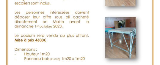 Vente de gré à gré – Podium