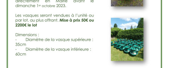 Vente de gré à gré – Vasques